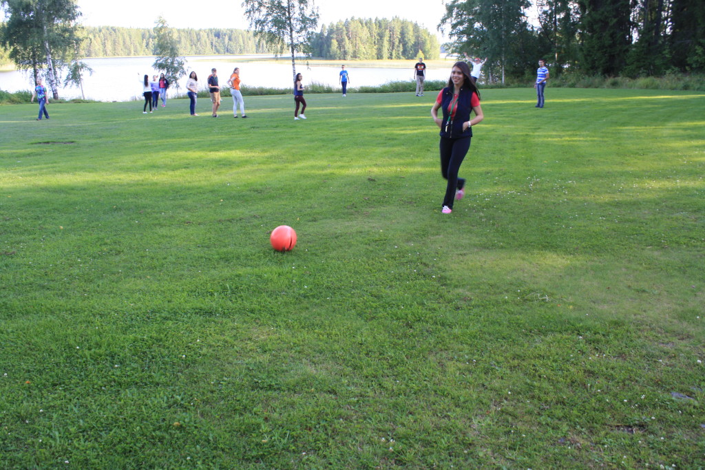 Futbol at the learning camp.