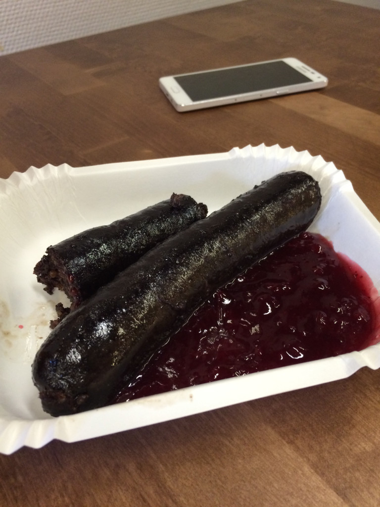 tried black sausage! It was different.. 